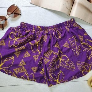 Tropical Shorts Tribal Floral Print